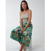 Tropical Print Wide Leg Trouser