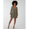 V-Neck Long Sleeve Lurex Dress