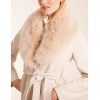 Faux Fur Collared Belted Coat