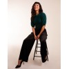 Wide Leg Textured Velour Trouser