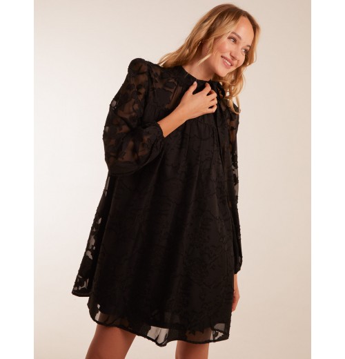 Jacquard Bow Smock Dress