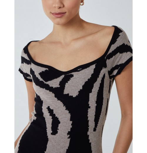 Heart Neckline Animal Dress