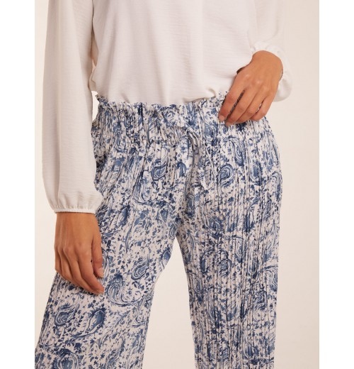 Paisley Wide Leg Culotte Trousers