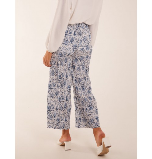 Paisley Wide Leg Culotte Trousers