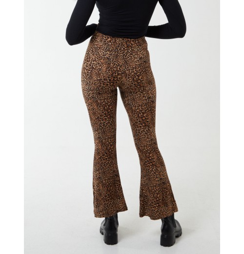 Leopard Print Flared Pants